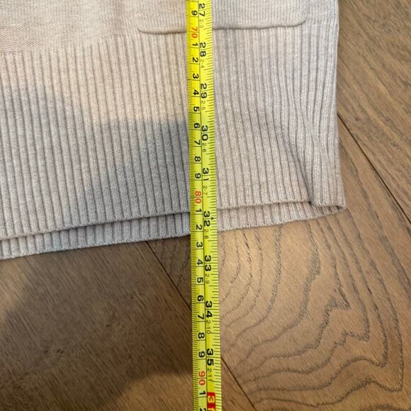 Caslon Short Sleeve Cowl Neck Sweater Pockets Tan Beige Cotton Viscose Medium - Picture 8 of 8